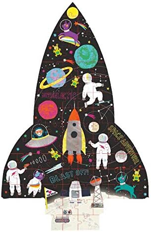 Space Rocket Shaped Jigsaw - 80 Pieces by Floss & Rock