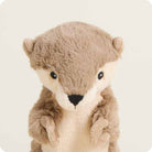 Plush toy otter on a white background