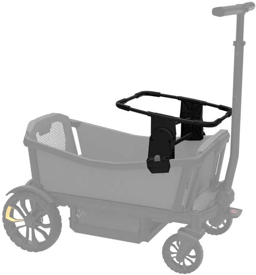 Gray wagon with black basket attachment on a white background