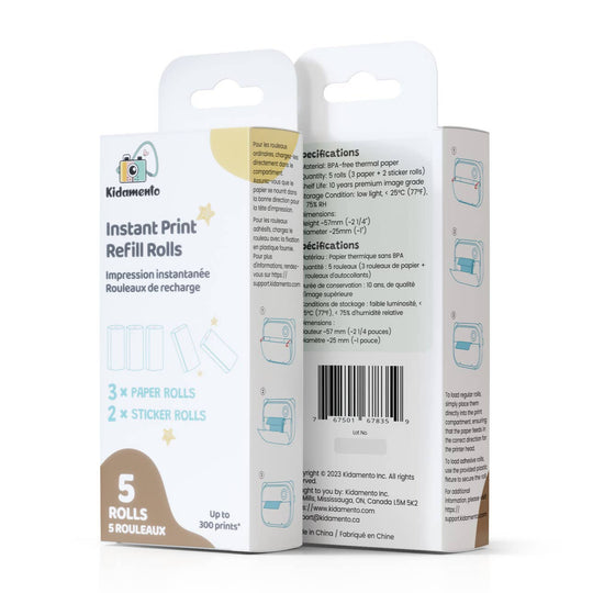 Model P Instant Print Paper Bpa-Free Refill Set by Kidamento