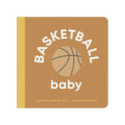Book titled 'Basketball Baby' with a basketball illustration on a brown background