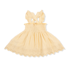 Yellow dress with bow straps on a white background