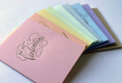 Set of colorful greeting cards with 'Be my Valentine' text on a white background