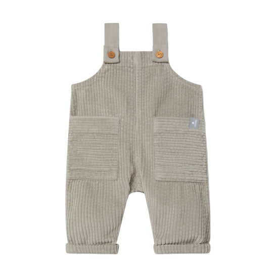 Organic Ribbed Velvet Dungarees - Grey by Snug