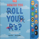 Book cover of 'How Do You Roll Your R's?' with cartoon characters and sound buttons on a blue background