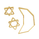 Set of geometric wooden frames on a white background