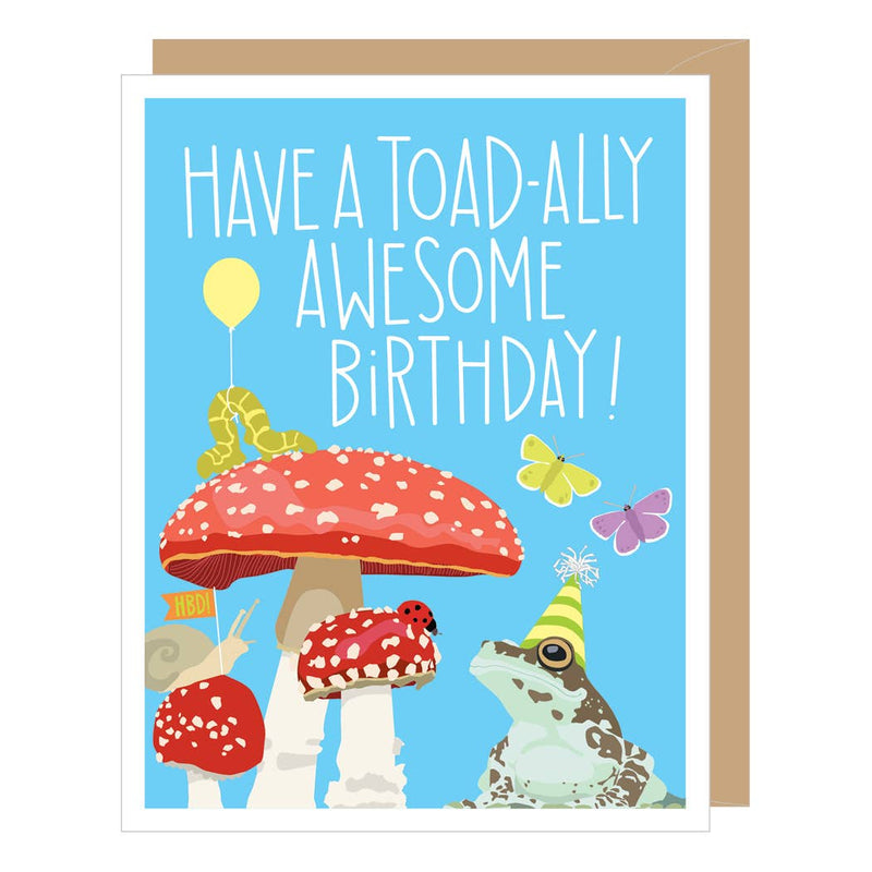 Toad and Toadstools Birthday Card by Apartment 2 Cards