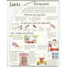 Instructions for making pop-up parts with Santa-themed illustrations on a white background.