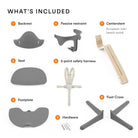 List of components included in a product with images and labels.
