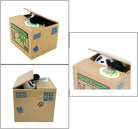 Cardboard box with a panda design and 'Little Panda' branding on a white background.