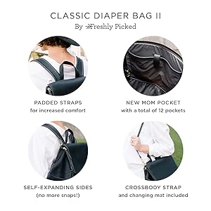 Classic Diaper Bag II - Stone by Freshly Picked