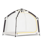 Portable sports net with black frame and clear mesh on a white background, featuring the brand 'veer'.