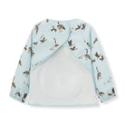 Baby jacket with bird pattern on a white background