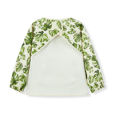 Long Sleeve Pocket Bib (6-24M) - Island Leaf by Milkbarn