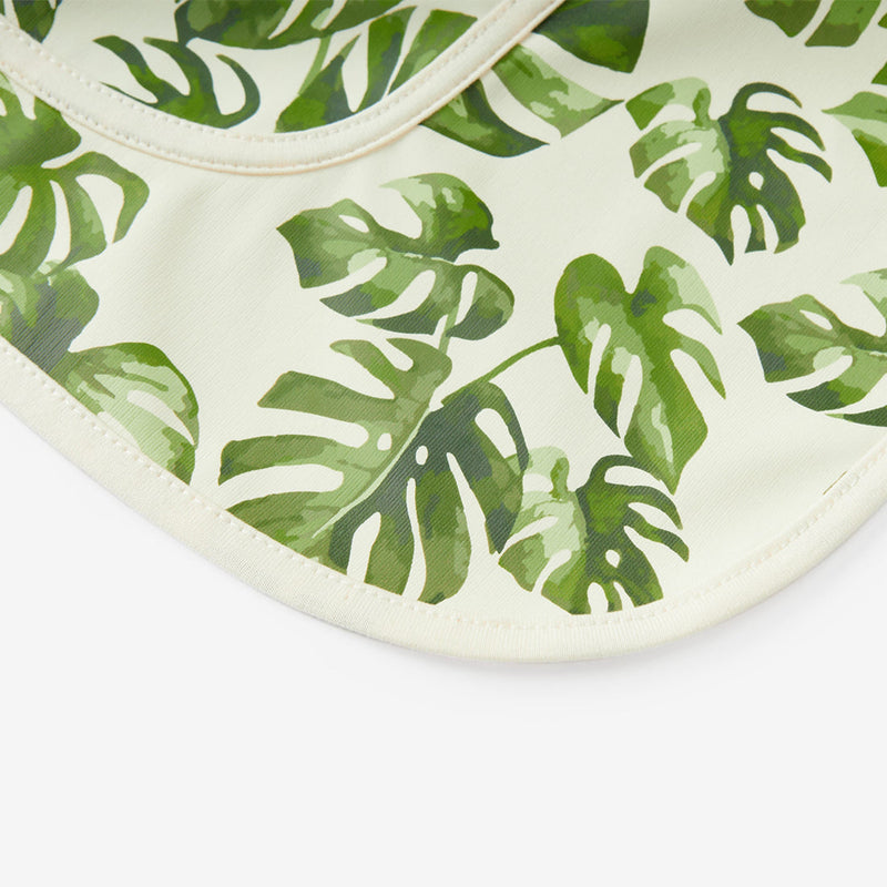 Long Sleeve Pocket Bib (6-24M) - Island Leaf by Milkbarn