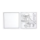 Two coloring pages with a giraffe and a bird on a white background