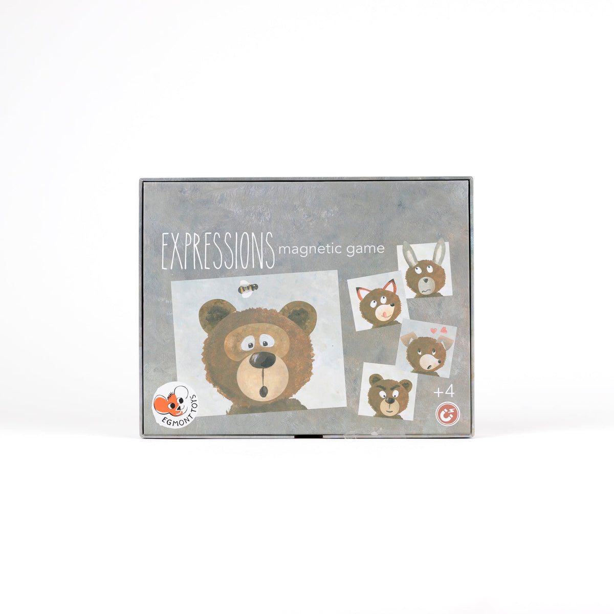 Box of 'Expressions' magnetic game with bear illustrations on a white background