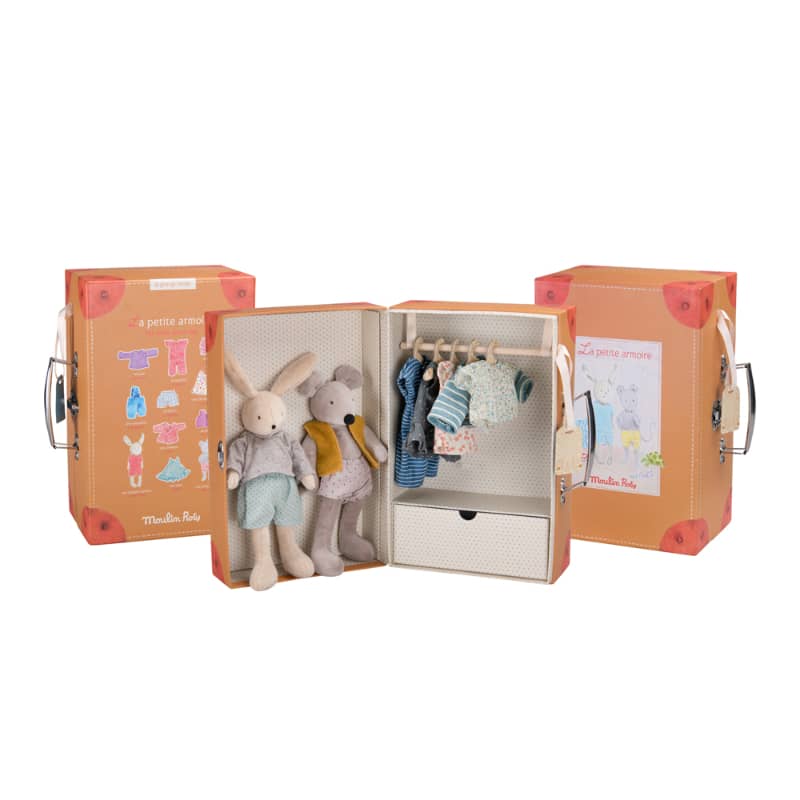 Rabbit and Mouse Wardrobe Suitcase by Moulin Roty – Pacifier Kids Boutique