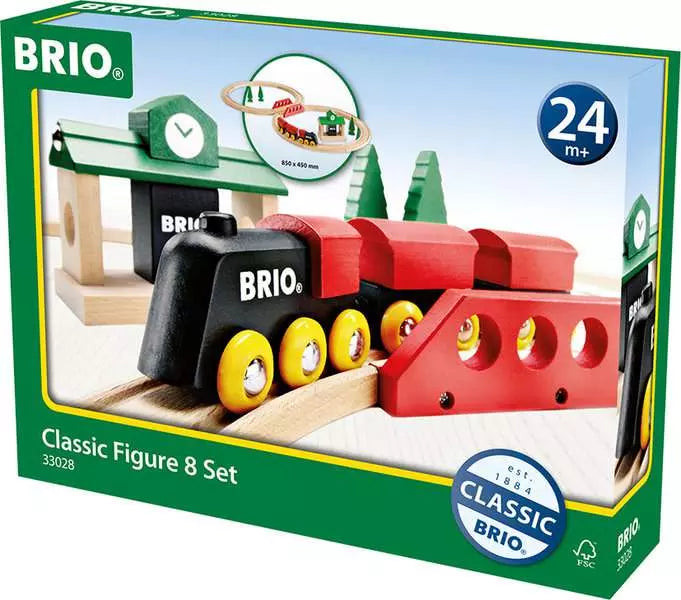 BRIO Classic Figure 8 Set packaging with toy train and accessories