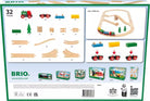 BRIO train set packaging with track pieces and train on a white background