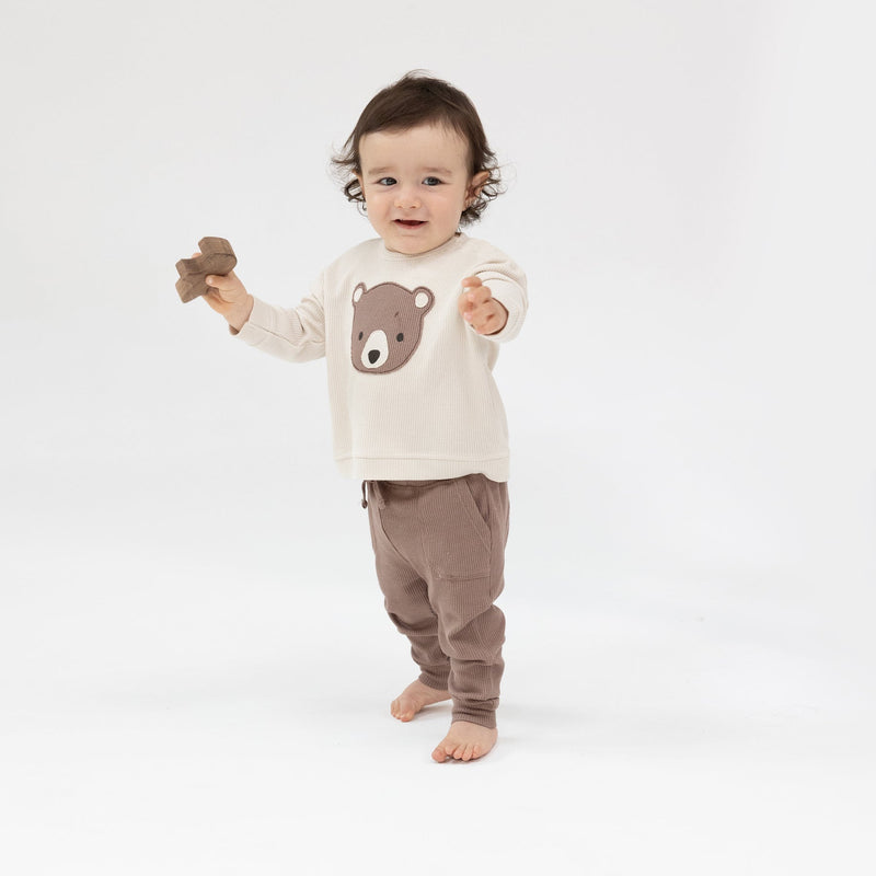 Baby Bear Applique Sweatshirt and Jogger Set by Angel Dear