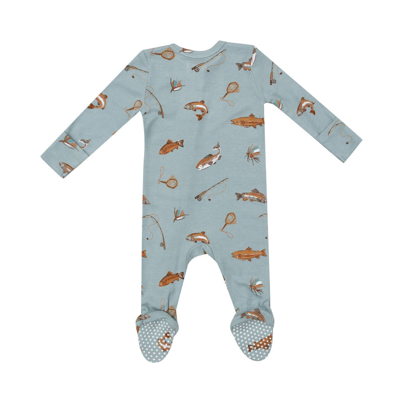 Bamboo 2 Way Zipper Footie - Trout Fish by Angel Dear