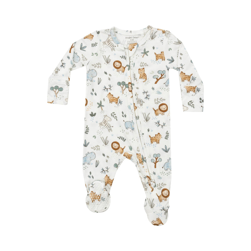 Bamboo 2 Way Zipper Footie - Delicate Safari by Angel Dear