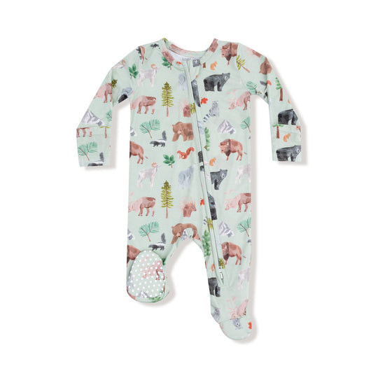 Bamboo 2 Way Zipper Footie - American Woodland Animals by Angel Dear