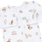 Baby swaddle blanket with animal pattern on a white background