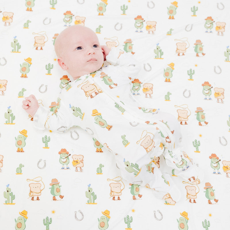 Bamboo 2 Way Zipper Footie - Avocado Toast Western by Angel Dear