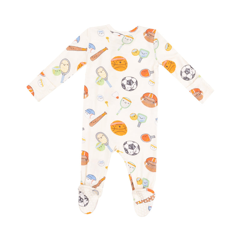 Bamboo 2 Way Zipper Footie - Sports Ball Friends by Angel Dear