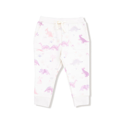 French Terry Ruffle Sweatshirt and Joggers - Soft Dinos Purple by Angel Dear