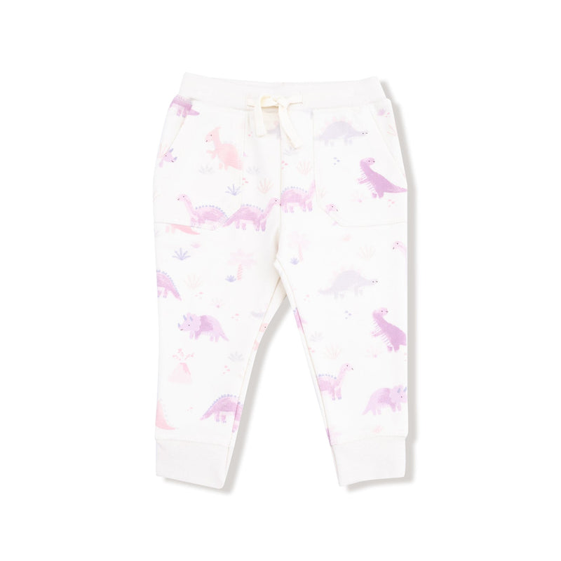 French Terry Ruffle Sweatshirt and Joggers - Soft Dinos Purple by Angel Dear