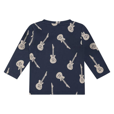 Guitar Long Sleeve Tee - Indigo by Babyfacee - FINAL SALE