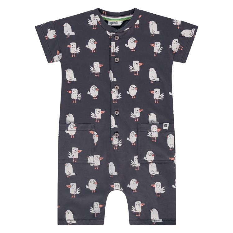 Birds Print Playsuit - Dark Grey by Babyface - FINAL SALE