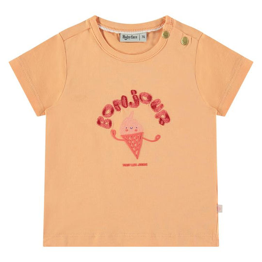 Bonjour Ice Cream Short Sleeve Tee - Cantaloupe by Babyface FINAL SALE