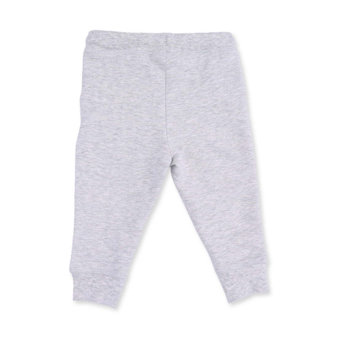 Light heather gray jogger pants for toddlers, shown flat against a white background.