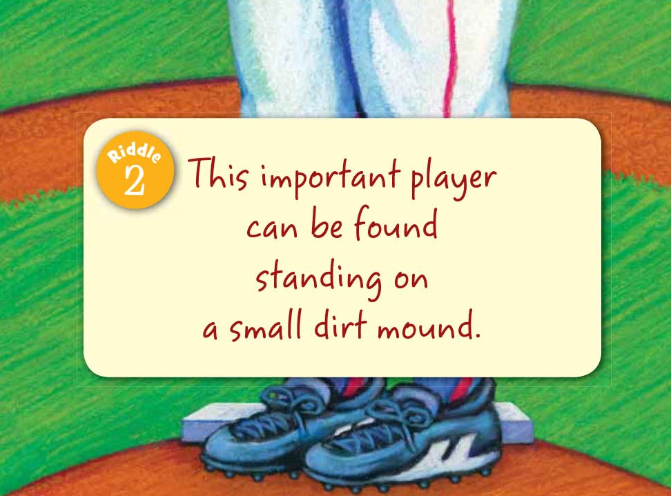 Cartoon illustration of sports shoes on a field with text about an important player.