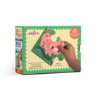 Puzzle box with a pink pig illustration on a white background