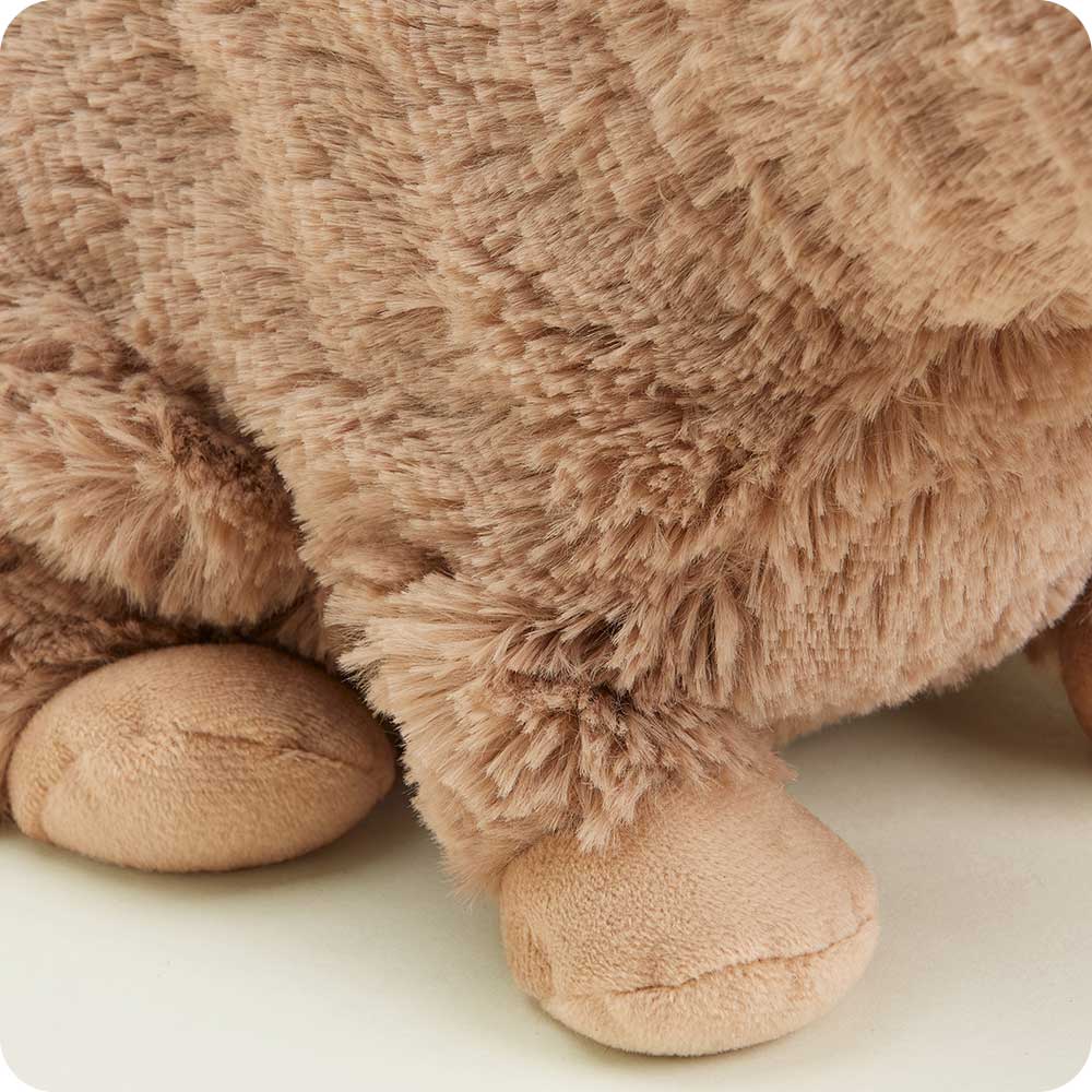 Close-up of a brown plush toy on a white background