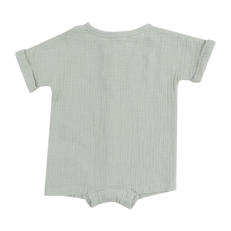 Muslin Dolman Henley Romper - Desert Green by Angel Dear