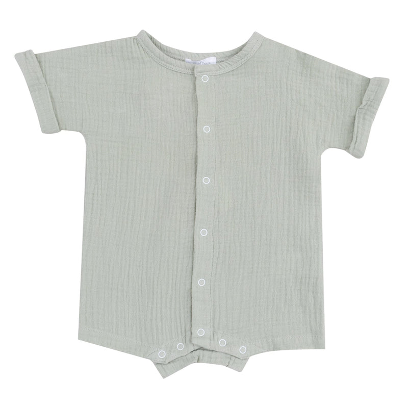 Muslin Dolman Henley Romper - Desert Green by Angel Dear
