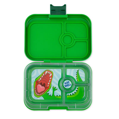 Leakproof Sandwich Friendly Bento Box - 4 Compartment - Jurassic Green - Dino by YumBox