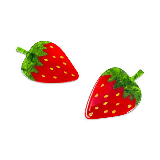Strawberry Alligator Hair Clip Set by Jenny Lemons