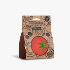 Kraft paper packaging of a tomato ball toy with 'Foli & Carol' branding on a white background.