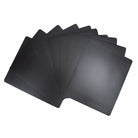 Set of black rectangular cards on a white background