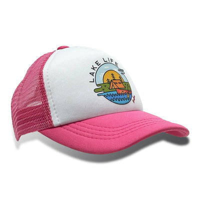 Lake Life Trucker Hat - Hot Pink by Bubu