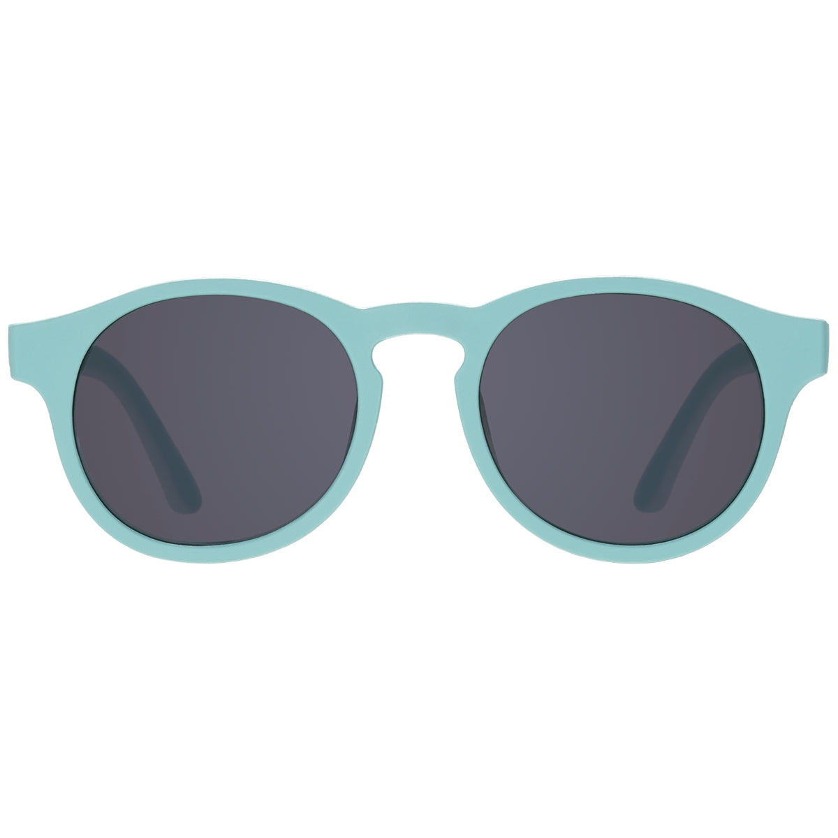 Light blue sunglasses on a white background