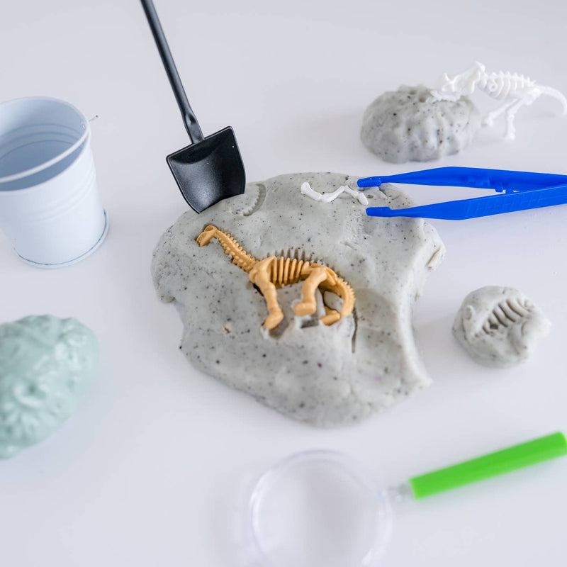 Dinosaur Fossil Dig Sensory Play Dough Kit by Earth Grown Kid Doughs