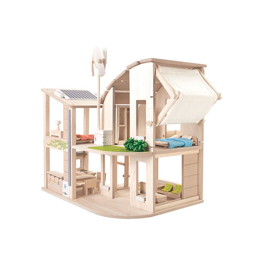Green Dollhouse with Furniture by Plan Toys